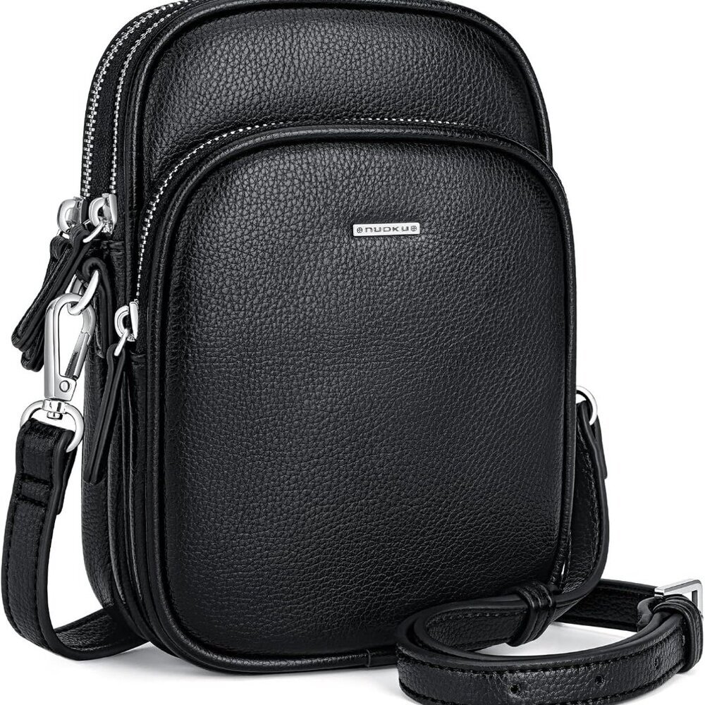 Small Vegan Leather Crossbody Purse For Women Compact Multi-Pocket Organizer